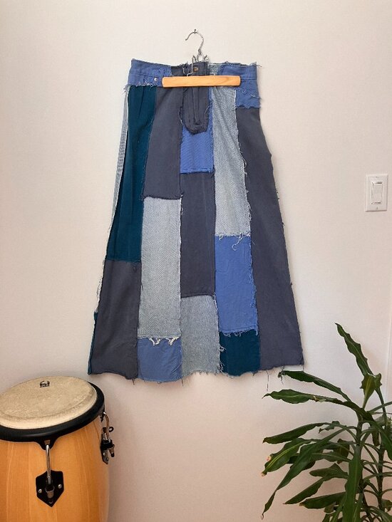 Staying Alive Dresses & Skirts - Staying Alive Montreal Upcycled Denim Patchwork Maxi Skirt | Y2K Denim | S/M